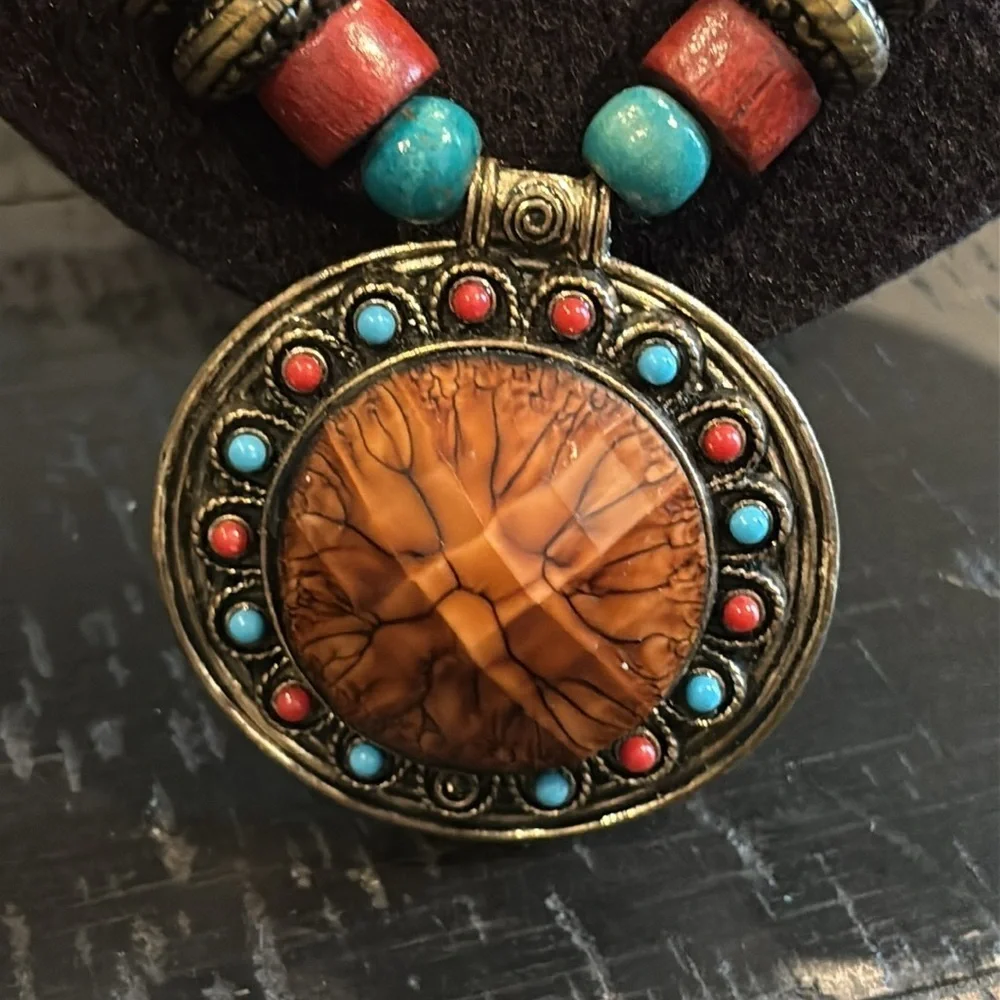 Bohemian Boho Multicolor Beaded Necklace​​ - Picture 2 of 6